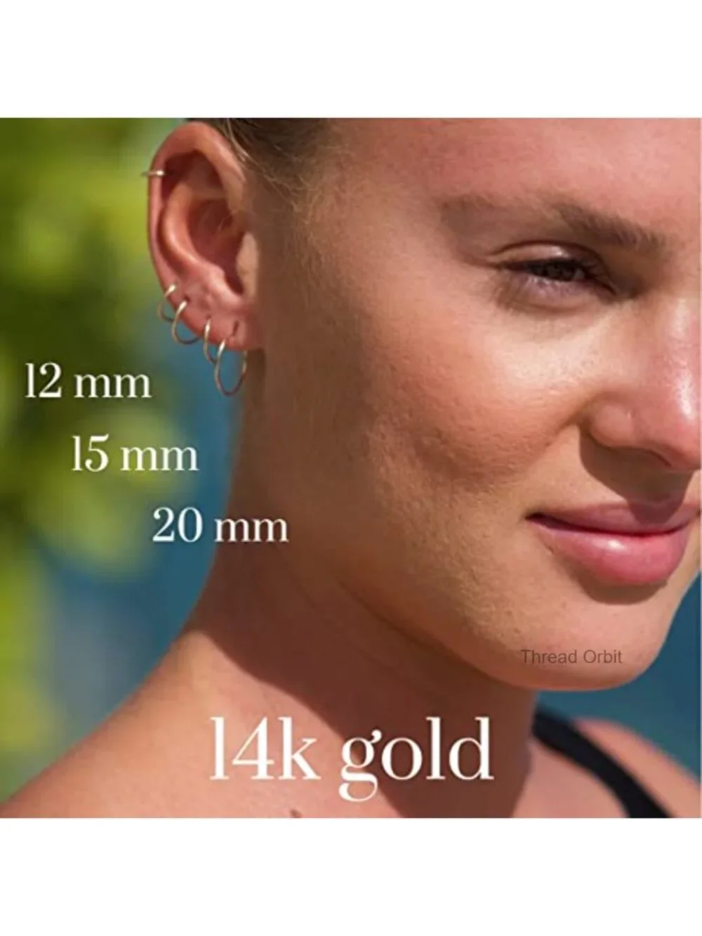 14k Real Gold Thin Hoop Earrings - Mini Dainty Huggie Hoops